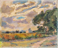 Carlos REYMOND (Paris 1884-Nice 1970)-Paysage de Provence-img1