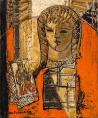 Max PAPART (Marseille 1911-1994)-Tête de Minerve à la carte espagnole-img1