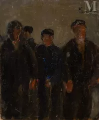 Adolphe PETERELLE (Genève 1874 - Paris 1947)-Les travailleurs de Couriot, étude pour l’Ecole des Mines de Saint Étienne, circa 1940-img1