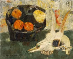 Jean Jacques MORVAN (Paris 1928 - 2005)-Le crâne et le panier-img1