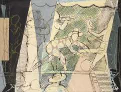 Max PAPART (Marseille 1911-1994)-Acrobates et trompettistes-img1