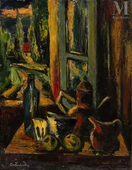Anders OSTERLIND (Lepaud 1887 - Paris 1960)-La cafetière à la fenêtre-img1