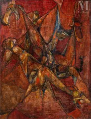 Gèza SZOBEL (Komano 1905- Boulogne Billancourt 1963)-Combat en rouge-img1