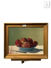 Ecole du XXe siècle-Composition à l'assiette de pommes-img1