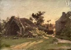 Henri SAINTIN (Paris 1846 - 1889)-La ferme-img1