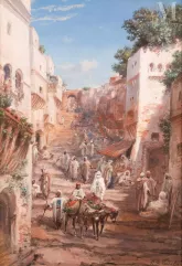Paul PASCAL ( Melun 1832 - Paris 1903)-Echoppes et promeneurs en Algérie-img1
