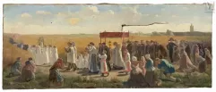 Ecole Française du XIXe siècle-Procession champêtre-img1