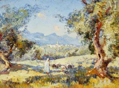 Marius HUBERT ROBERT ( Paris, 1885 - Nice,1966 )-Les Oliviers de Tlemencen-img1