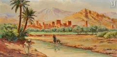 Paul NERI (France, 1910 - 1965)-Kasbah Tinghir, Sud Marocain-img1