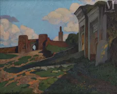 Henri DABADIE (Paris 1867-Tunis 1949)-Les remparts de Meknès-img1