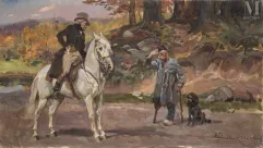 Wojciech KOSSAK (Parijs 1856-Krakau 1942)-Een veteraan groet zijn commandant-img1