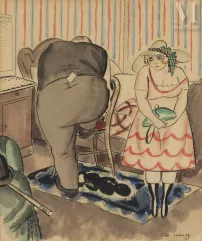 Charles LABORDE dit CHAS-LABORDE (Buenos Aires 1886 - Paris 1941)-Le couple, ou Les passagères, 1921-img1