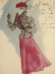 Christian DIOR (1905-1957)-Marie, scène de marché-img1