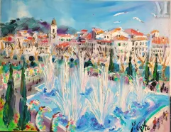 Yvon GRAC (1945)-Les jets d'eau de l'esplanade du Paillon à Nice-img1