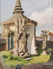 Georges BARRIERE (1881-1944)-"Porte d'entrée à Wat Pho - Bangkok", 1937-img1