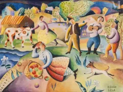 Attribué à Bela KADAR (1877-1956)-La fête des paysans-img1