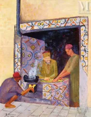 HANNAH Barbara (Brighton 1891-1986)-Le marchand de beignets à Tunis-img1