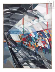 Jacqueline VERDET (1931-2023)-Le quai de la ligne 12-img1