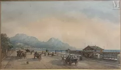 Emile HENRY (1842-1920)-Calèches en front de mer-img1