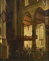 Ecole HOLLANDAISE du XIXe siècle, dans le goût de Emmanuel de WITTE--img1