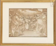 Ecole milanaise vers 1600-Etude pour une Pentecôte-img1
