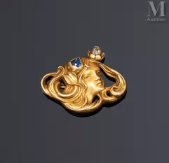 Broche en or 56 zolotniks (583 millièmes) de style Art Nouveau--img1