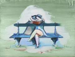 Jean HELION (Couterne 1904- Paris 1987)-La conversation, 1972-img1