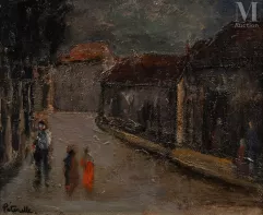 Adolphe PETERELLE (Genève 1874 - Paris 1947)-Personnages dans la rue, circa 1920-1925-img1