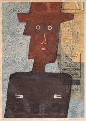 Max PAPART (1911-1994)-Portrait d'homme au chapeau-img1