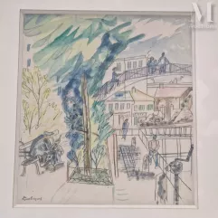 Louis TOUCHAGUES (1893-1974)-Le canal Saint Martin-img1