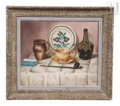 Marcel MOUILLOT (Pazris 1889 - 1972)-Composition à la tasse et à la pipe-img1