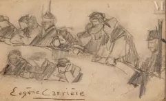 Eugène CARRIERE (Gournay 1849 - Paris 1906)-Etude pour le Théâtre de Belleville-img1