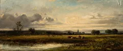 Léon Victor DUPRE (Limoges  1816 - Paris 1879)-La grande prairie, effet de ciel-img1