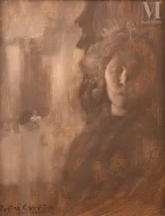 Eugène CARRIERE (Gournay 1849 - Paris 1906)-Portrait de femme-img1