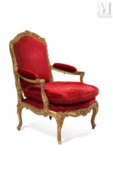Lodewijk XV periode fauteuil met frame, gestempeld Tilliard--img1