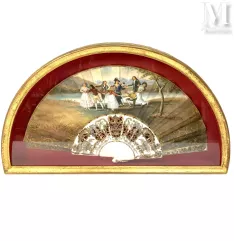 Eventail-Colin-maillard, d’après Goya, Espagne, début du XXe siècle-img1