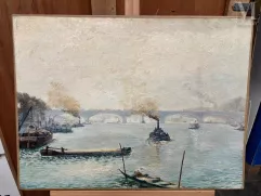 Ecole du XXe siècle-Les péniches sur le fleuve-img1