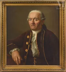 Attribué à Alexandre BAILLY (1764 ? 1835)-Portrait d'homme à la veste rouge et Portrait de femme à la coiffe-img1