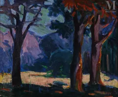 Jan RUBCZAK (Stanislawow 1884 - Auschwitz 1942)-Paysage à travers les arbres-img1