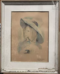 Mariette LYDIS (1887 – 1970)-Portrait de jeune fille au chapeau-img1