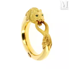 Bracelet rigide tête de lion--img1