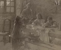 Eugène CORBIN (1867-1952)-Le repas-img1