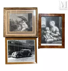 Lot de deux gravures et une photo encadrés--img1