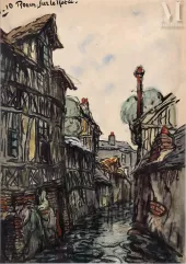 Jean-Charles CONTEL (Glos 1895 - Paris 1928)-Rouen, vue sur le Robec-img1