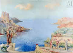 Jean-Louis PAGUENAUD (1876-1952)-Paysage côtier-img1