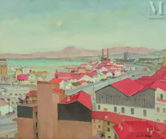 Camille LEROY (Paris 1905 - Roquebrune-Cap-Martin 1995)-Port d'Alger, vue de Mustapha supérieur-img1