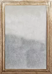 Miroir rectangulaire en bois rechampi crème--img1