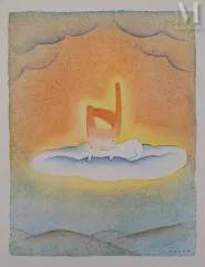 Jean-Michel FOLON-"L'esprit du chat, 1982 "-img1