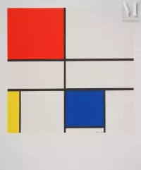 Piet MONDRIAN-"Composition C n°III en rouge, bleu et jaune "-img1