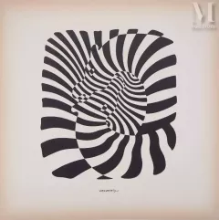 Victor VASARELY-"Couple de zèbres, 1975 "-img1